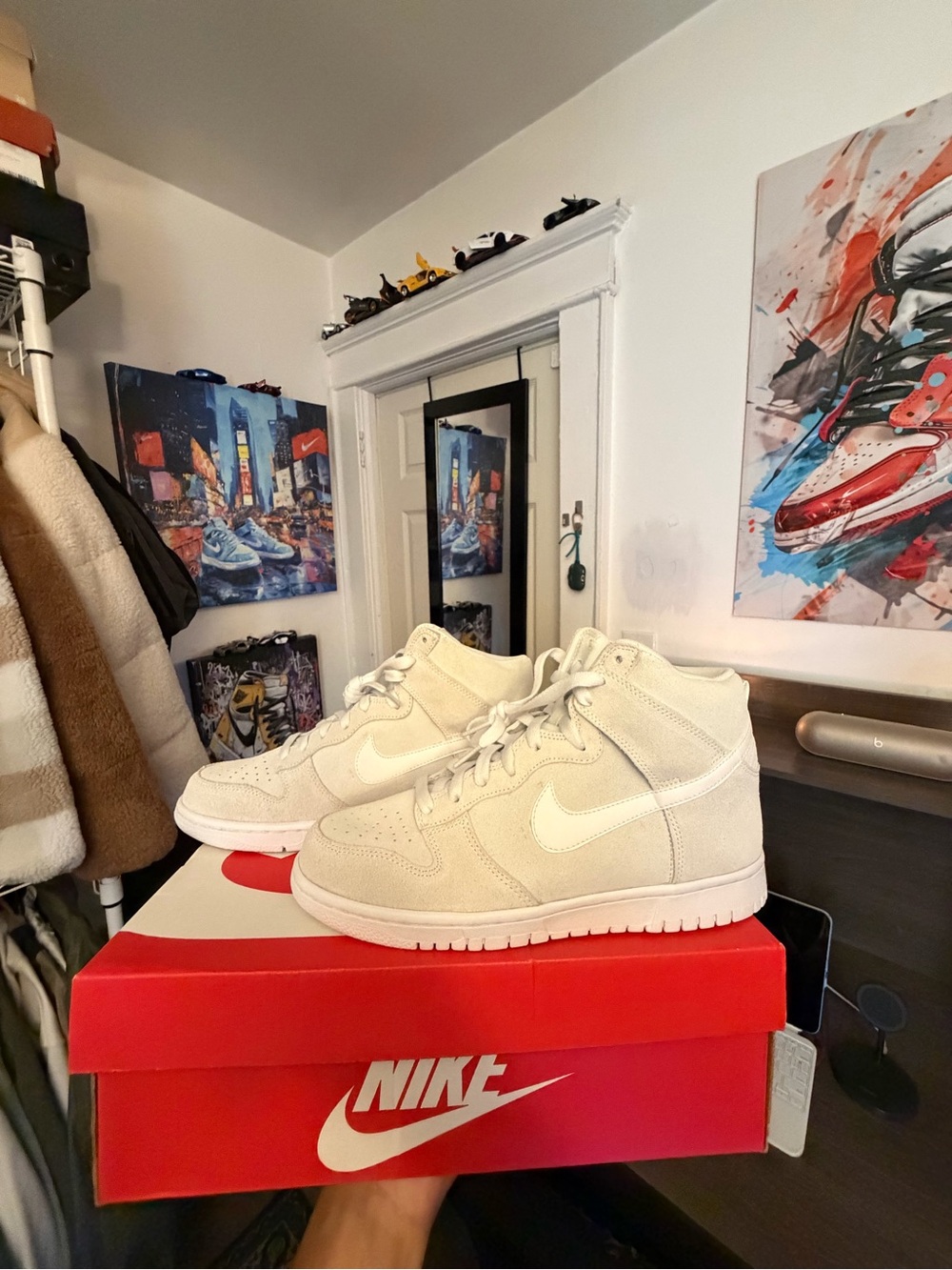 Nike Dunk Hi “Off-White” suede - Rare color way - size 8 - Brand new w/ box